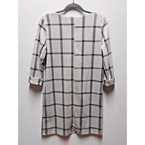 PRIMARK Beige Checkered dress Career Shift US 4 UK 8 English-style Pockets EUC - Picture 6 of 9